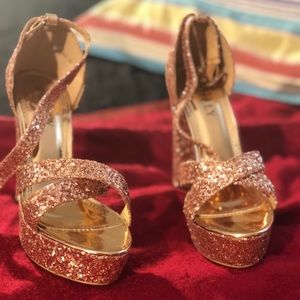 Rose gold Sequin High heels